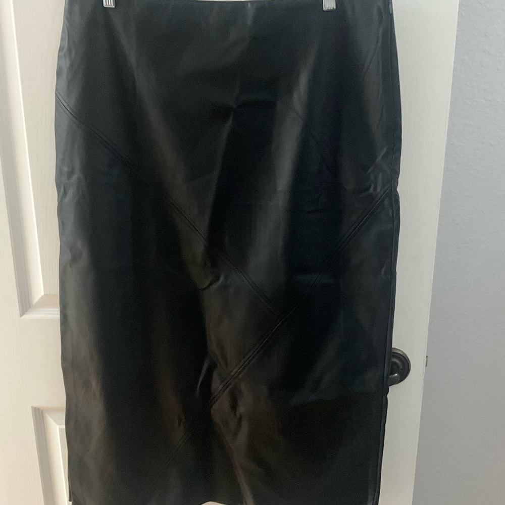 Topshop Black Faux Leather Skirt